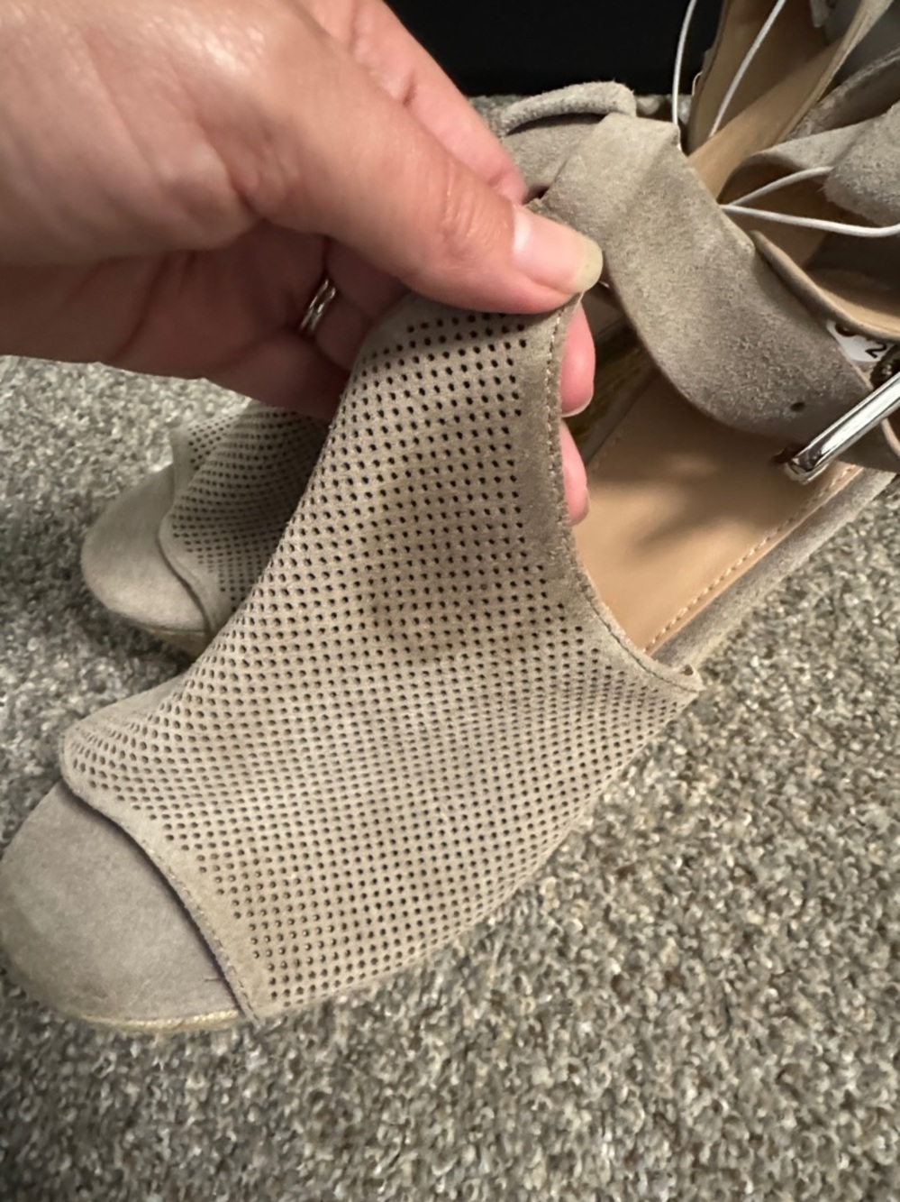 Alison High Strap Wedge by Marc Fisher in Taupe - Picture 12 of 12